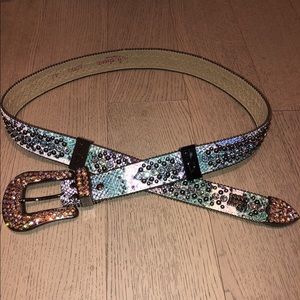 b.b. simon Swarovski snakeprint multicolored belt